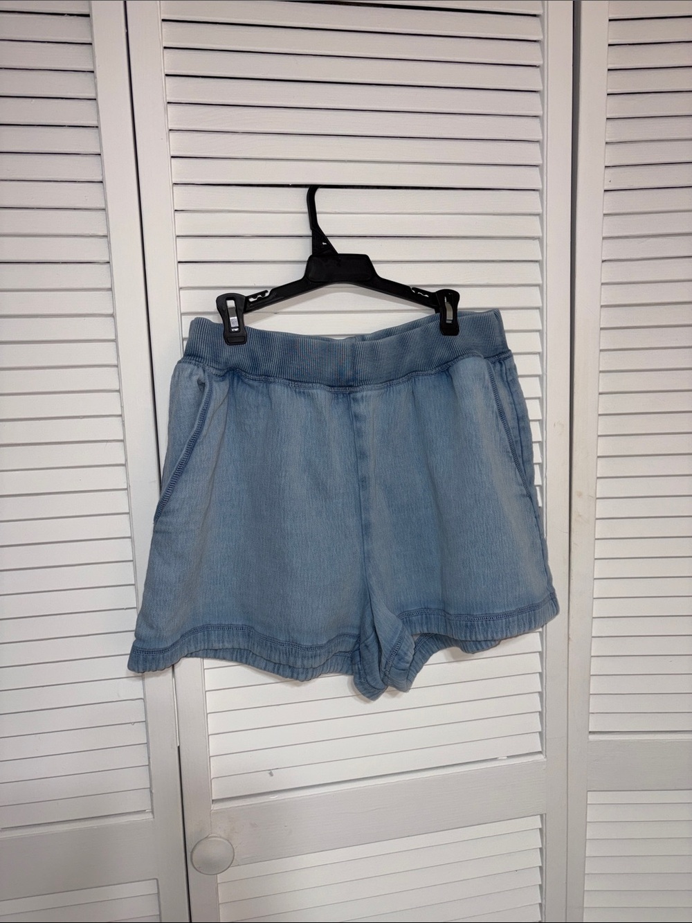 aerie Light Blue High-Waist Casual Shorts